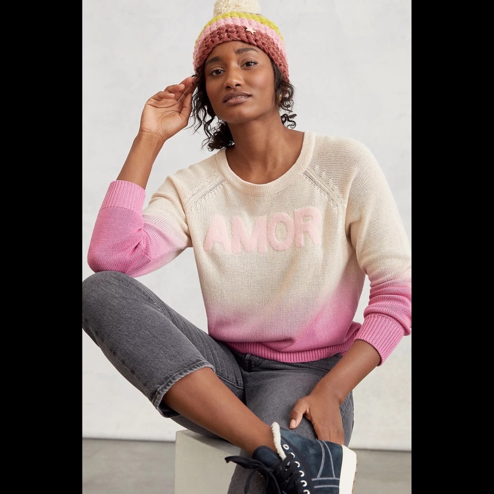 Cupcakes & Cashmere Heartfelt by Anthropologie Amor Sweater